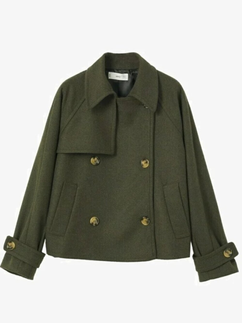 MANGO Light jacket - double breasted - Khaki Green - M